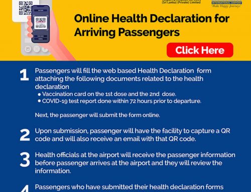 ONLINE SUBMISSION OF COVID-19 VACINATION CERTIFCATES AND PCR TEST TO FACILITATE SWIFT ENTRY FOR ALL ARRIVALS TO SRI LANKA
